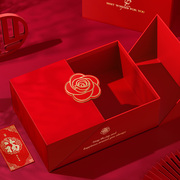 生日礼物盒盒喜庆包装盒红色，伴手礼盒空盒子新婚，高级大号高档