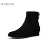 KA231558卡迪娜2023冬季坡跟圆头内增高时尚舒适百搭切尔西靴