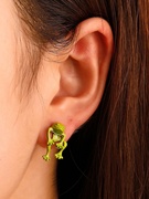 2023复古银青蛙耳环，女个性潮古典民族，风气质做旧耳钉