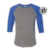 alternative另类生态针织棒球插肩T恤 - 生态灰/生态纯太平洋蓝