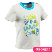 迪卡侬DOMYOS婴幼儿童宝宝健身运动装全棉纯棉可爱圆领短袖T恤