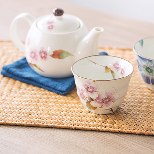 日本制美浓烧繁花玫瑰茶壶茶杯家用日式茶具套装礼盒新婚乔迁