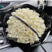 99朵白玫瑰花束送女友生日鲜花速递同城送闺蜜同事鲜花花店配送花