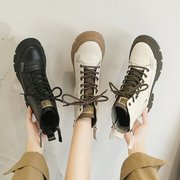 2023秋季马丁靴橡胶圆头常规纯色中跟(3-5cm)