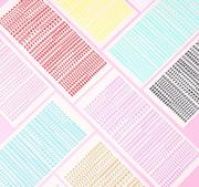 韩国wannathis可爱字母数字贴纸彩色，多功能装饰diy手帐相片咕卡贴