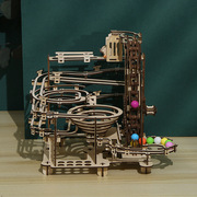 机械轨道滚珠 3D木质立体拼图 DIY拼图玩具 手工益智轨道滚珠