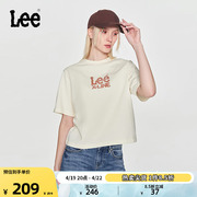 Lee24春夏舒适版字母印花米白色女短袖T恤潮LWT0082484LE-173