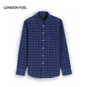 伦敦雾秋季男士衬衫灯芯绒格子单袋柔软舒适简约通勤长袖衬衣外套