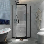 淋浴房配件五金配件钻石型淋浴房全套隔断非标304不锈钢配件黑色