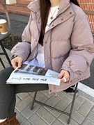 yaya韩国2023冬季韩系简约香芋紫羽绒服，加厚保暖上衣外套