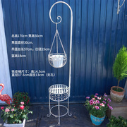 铁艺白色垂吊篮花架，凳阳台落地h花架悬挂花篮装饰品实用置物
