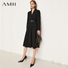 amii炸街黑色职业，套装女2024年秋夏短款西装，外套半身裙两件套