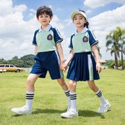 小学生班服t恤夏天短裙，运动会幼儿园园，服薄款毕业照白t裙子休闲