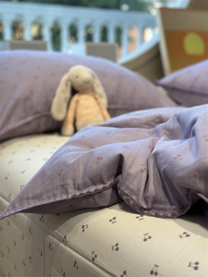 a类母婴双层纱紫樱桃，少女四件套全纯棉，文艺1.5m1.8被套床单三件套