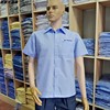 深圳富士康科技厂服浅蓝色，方领男装衬衫，短袖夏季工衣宽松型工作服