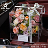高透明(高透明)亚克力花盒鲜花，包装盒玫瑰花束礼盒镜面，方形爱心形插花花艺