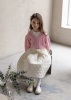 2021春秋女童粉色兔毛兔绒长袖，针织单排扣纯色甜美外套洋气毛衣