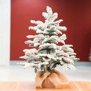 桌面圣诞树迷你圣诞树家用小型植绒白色小桌树摆件圣诞节装饰饰品