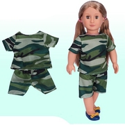 40厘米娃娃衣仿真娃娃衣服18寸美国女孩沙龙娃娃短袖运动服套装