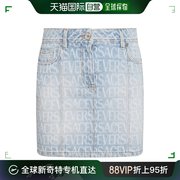 香港直邮潮奢versace范思哲女士，浅蓝棉质牛仔半身裙10115171