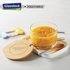 Glasslock钢化玻璃牛奶杯儿童早餐杯带盖刻度水杯耐高温微波加热