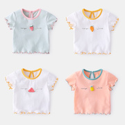 童泰宝宝短袖t恤夏季新生儿上衣洋气，女童体恤半袖薄款1岁婴儿春秋