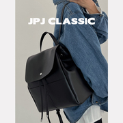 jpjclassic牛皮双肩包女休闲学生书包百搭旅游通勤背包简约风潮