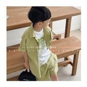 叮当森林韩国童装24夏新BL儿童纯色帅气有型西装短袖外套