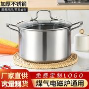 不锈钢汤锅欧式家用大容量，加厚平底汤锅电磁炉汤蒸锅(汤蒸锅)