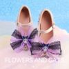 公主鞋女童皮鞋儿童库洛米Lolita凉鞋包头蝴蝶结紫色夏鞋子装扮表