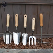园艺工具三件套大号家用加厚不锈钢铲子耙子套装种花种菜专用工u