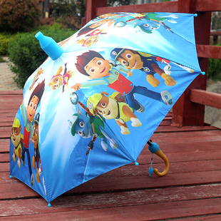 汪汪队儿童雨伞幼儿园小学生，轻便男女孩长柄黑胶，半自动防水套卡通