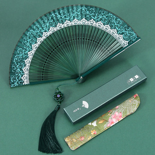 中式旗袍小折扇女士，夏季随身中国风汉服扇子古风，舞蹈扇蕾丝折叠扇