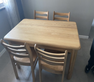 纯水曲柳原木餐桌餐椅组合现代简约小户型桌子长方形家用实木饭桌