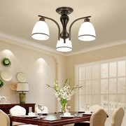 客厅美式简约吊灯家用卧室灯具，创意大气轻奢现代led餐厅玻璃