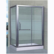 方形简易花纹淋浴房 安全钢化玻璃淋浴房 长方形淋浴房带白色底盆