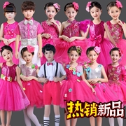 儿童公主裙幼儿蓬蓬纱裙，六一表演服玫红色亮片，裙阳光下的花朵服装