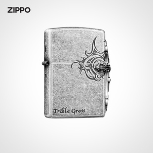 zippo打火机之宝侧十字架，仿古银zippo送男友礼物