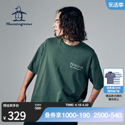 MUNSINGWEAR/万星威情侣款春夏高尔夫美式复古字母印花短袖T恤