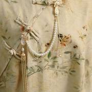 中式衣服挂件古典淡雅旗袍压襟民族风中式吊坠流苏挂件胸针装饰品