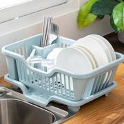 厨房台面碗碟沥水篮，水槽置物架塑料餐具，家用放碗筷滤水收纳盒碗柜