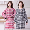 韩版女时尚甜美加厚棉布罩衣家用厨房长袖围裙卡通可爱做饭工作服