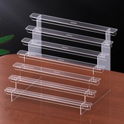 亚克力吧唧展示架透明桌面收纳盒手办乐高阶梯架子盲盒立牌置物架