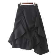 时尚个性不规则半身裙夏 a字设计感小众中长款高腰黑色包臀鱼尾裙