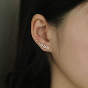 s925银镶钻星星气质，耳钉2021年潮女甜美可爱耳排个性耳环