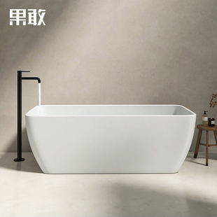 果敢亚克力双人网红独立浴缸家用小户型，日式深泡浴盆1.5-1.7米035