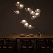 北欧简约客厅玻璃艺术吊灯，创意个性餐厅吧台，别墅样板间展厅楼梯灯