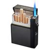 20支装自动弹烟盒火机一体个性定制气电两用便携防潮男士香烟盒