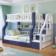 儿童床上下床全实木子母床，两层衣柜多功能高架床高低上下铺双层床