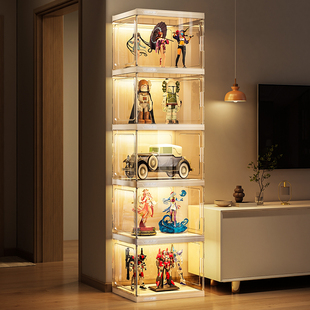 乐高手办亚克力展示柜家用高达模型玩具娃娃置物架，透明盲盒收纳柜